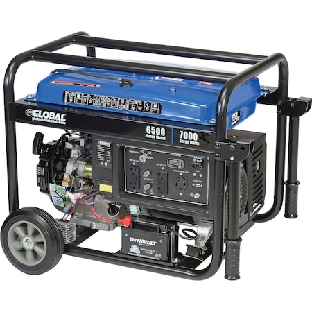 Global Industrial Portable Generator, 6,500 W Rated, 7,000 W Surge, 29 A A 716174